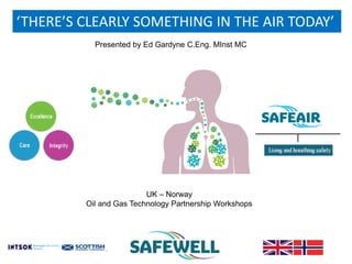 UK – Norway
Oil and Gas Technology Partnership Workshops
‘THERE’S CLEARLY SOMETHING IN THE AIR TODAY’
Presented by Ed Gardyne C.Eng. MInst MC
 