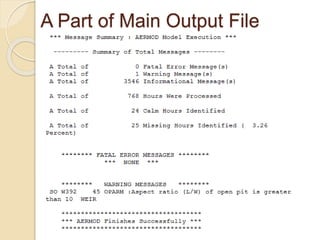 A Part of Main Output File
 