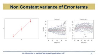 Non Constant variance of Error terms
25An Introduction to statistical learning with Applications in R
 