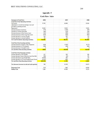 BEST SOLUTIONS CONSULTING, LLC.
268
Appendix F
Cash Flow- Sales
 
