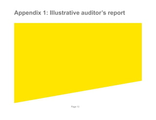 Appendix 1: Illustrative auditor’s report
Page 13
 