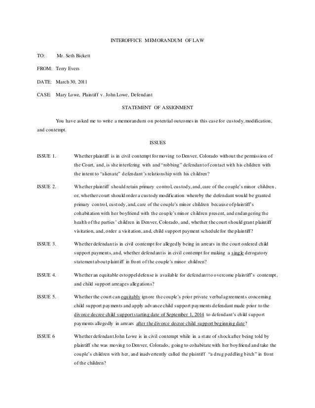 memoranda of law