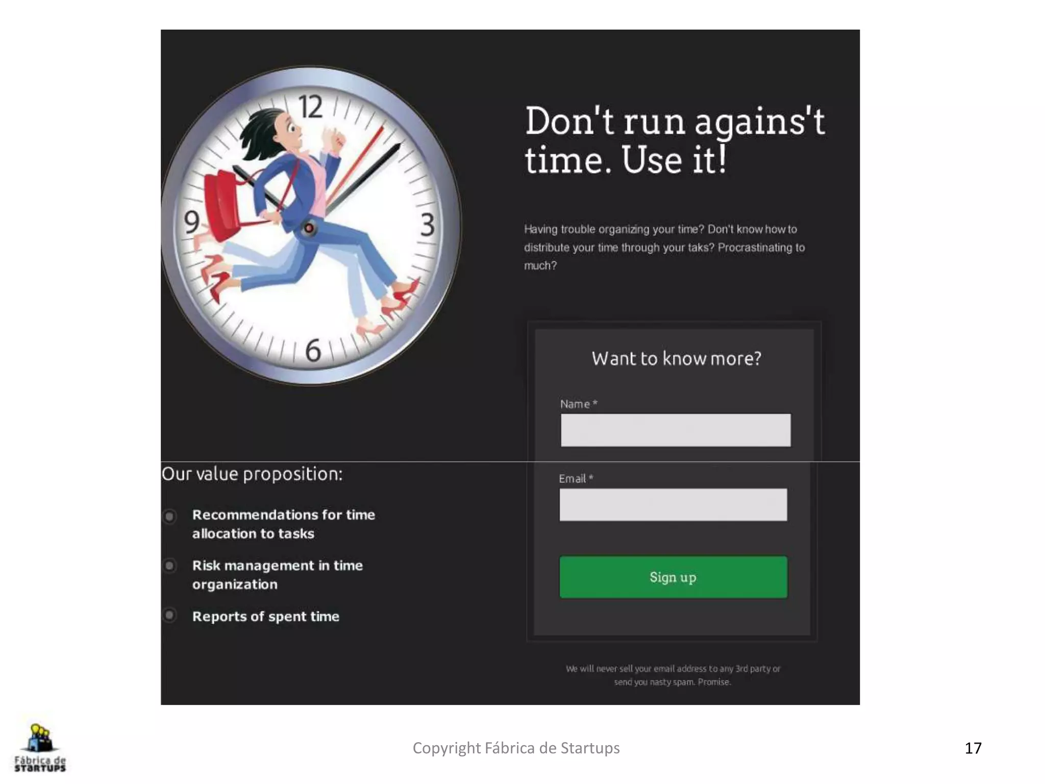 Copyright Fábrica de Startups 17
 