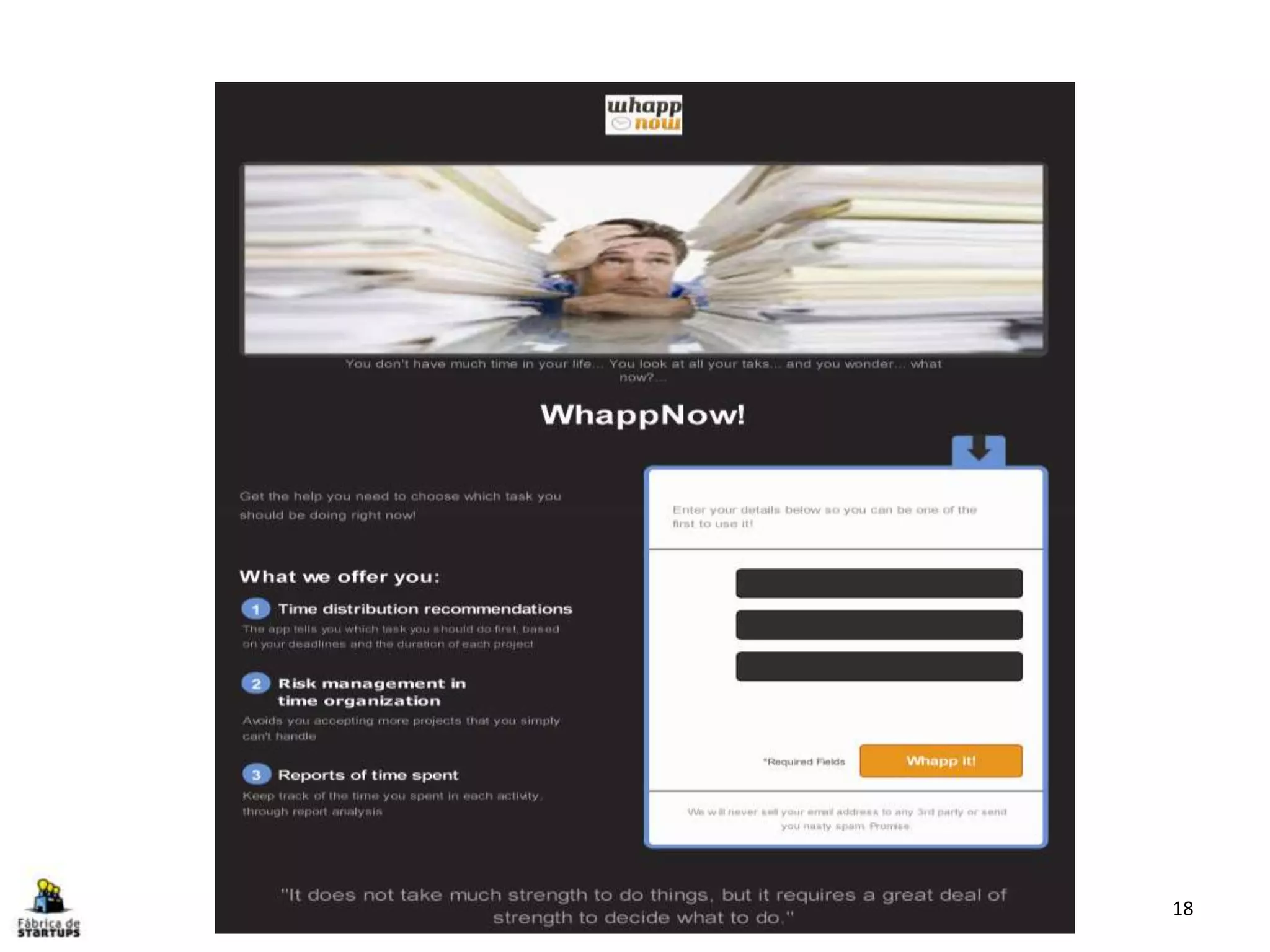 Copyright Fábrica de Startups 18
 