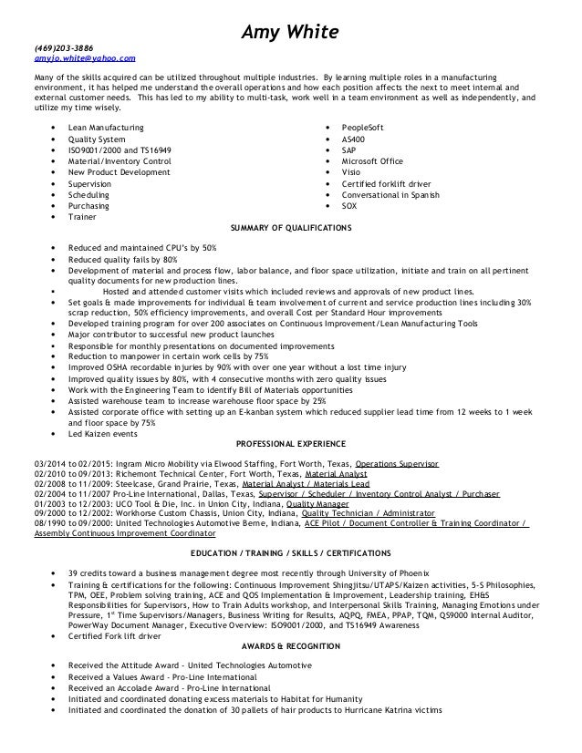 amy lean mfg resume