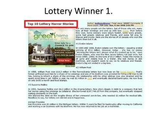 Lottery Winner 1. 