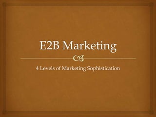 4 Levels of Marketing Sophistication
 