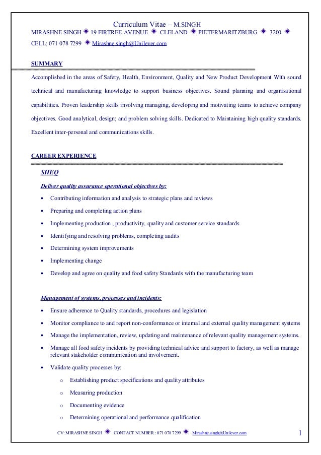 cv_Asst SHEQ Manager M.Singh_2015
