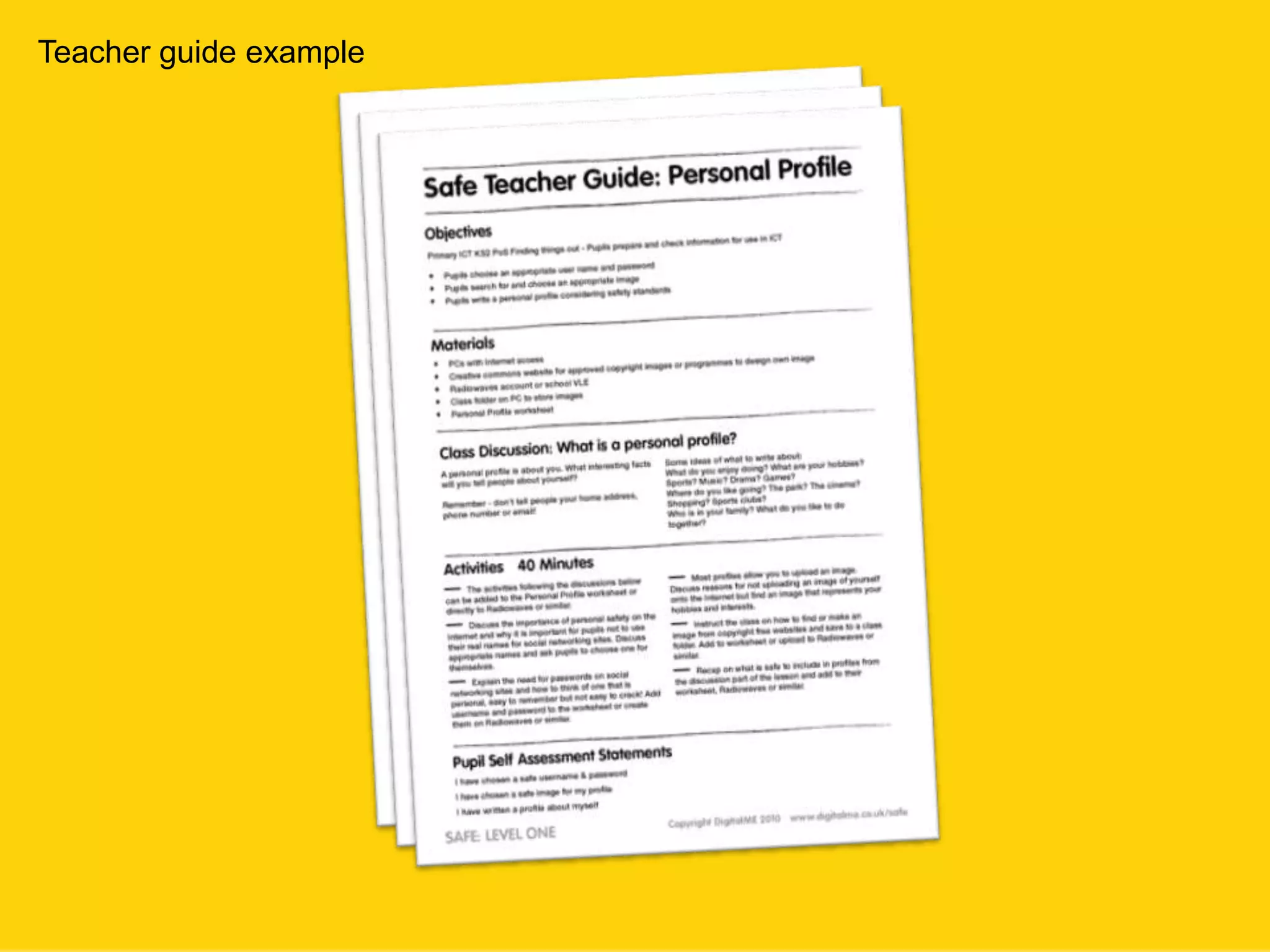 Teacher guide example
 