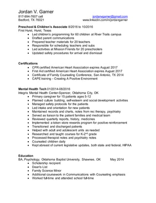 Jordan Garner Resume | PDF