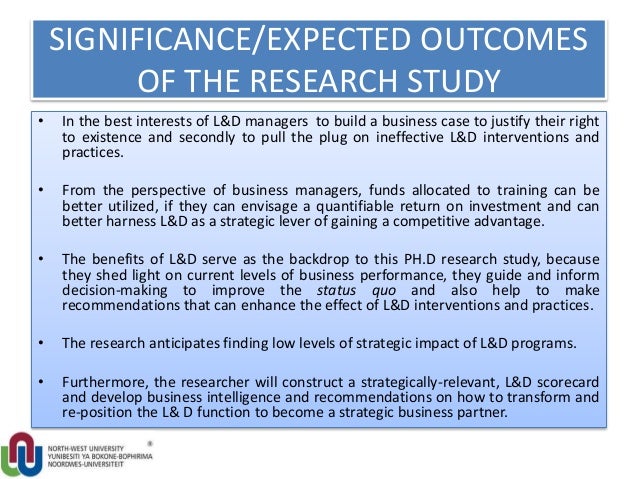 Expected outcome of research proposal