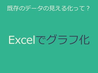 既存のデータの見える化って？
Excelでグラフ化
 