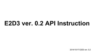 E2D3 ver. 0.2 API Instruction 
http://e2d3.azurewebsites.net/en/index.html 
 
