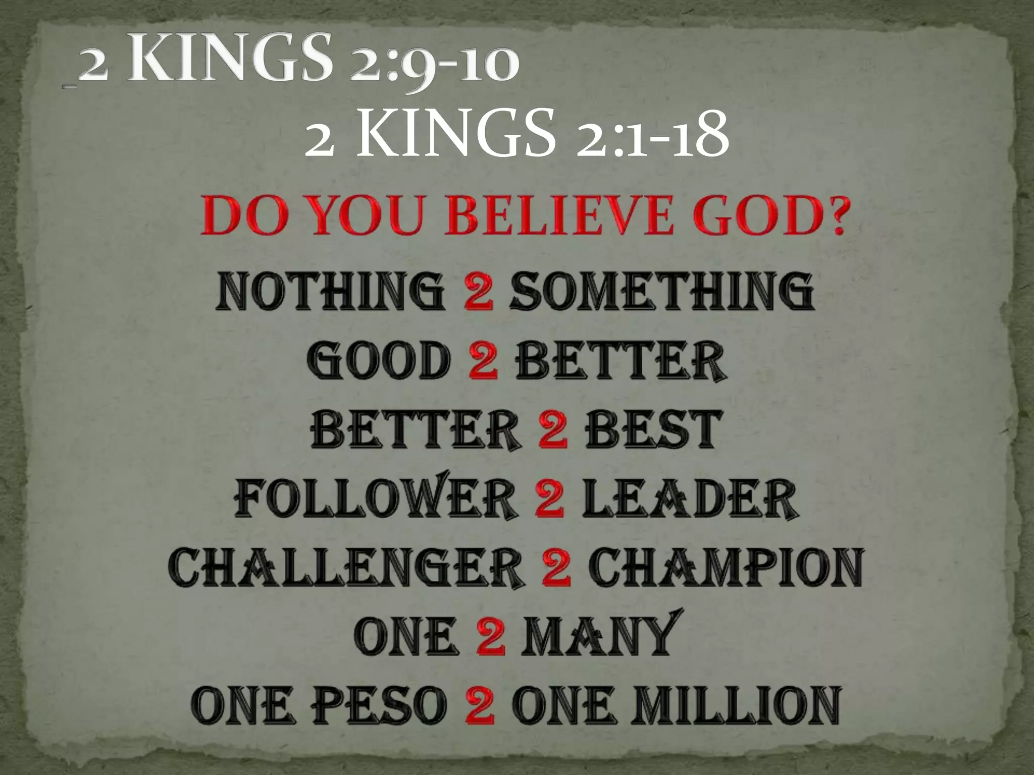 2 KINGS 2:1-18