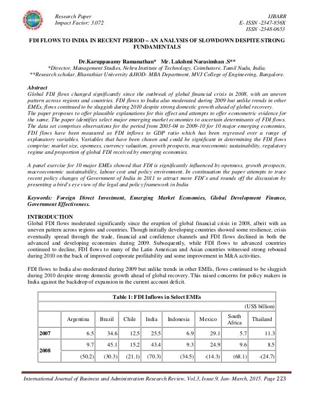 EconPapers: Outward FDI and Domestic Job Creation in the Service Sector research papers on fdi in service sector