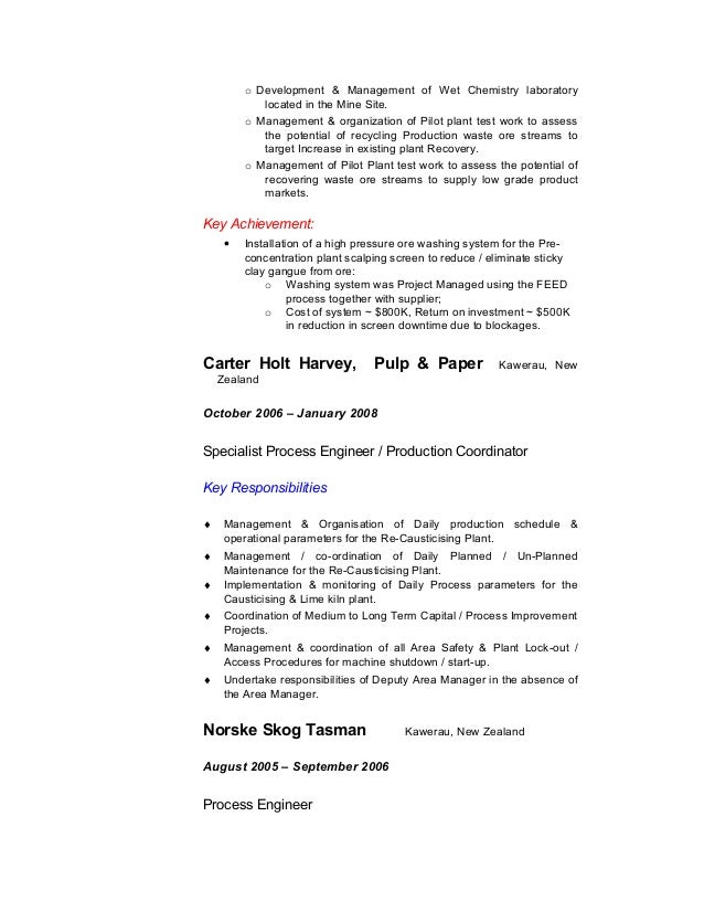 Mine Engineer Resume Mine Engineer Resume