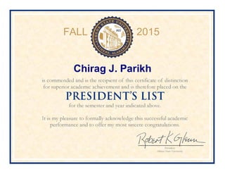 FALL 2015
Chirag J. Parikh
 