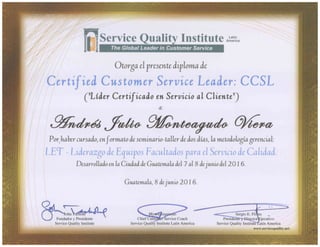 SQI - Certified Customer Service Leader