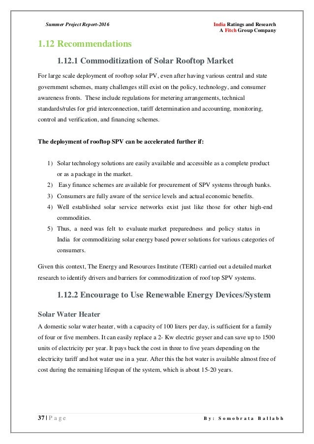 Summer Internship Report