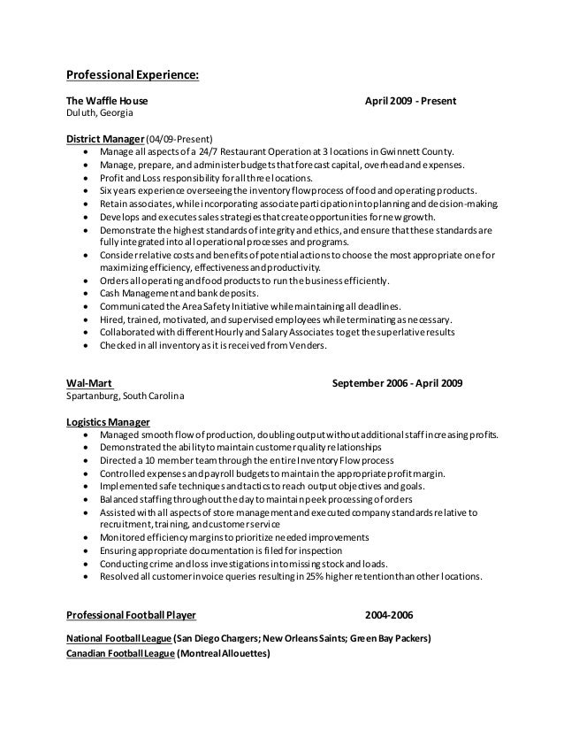 house manager resumes