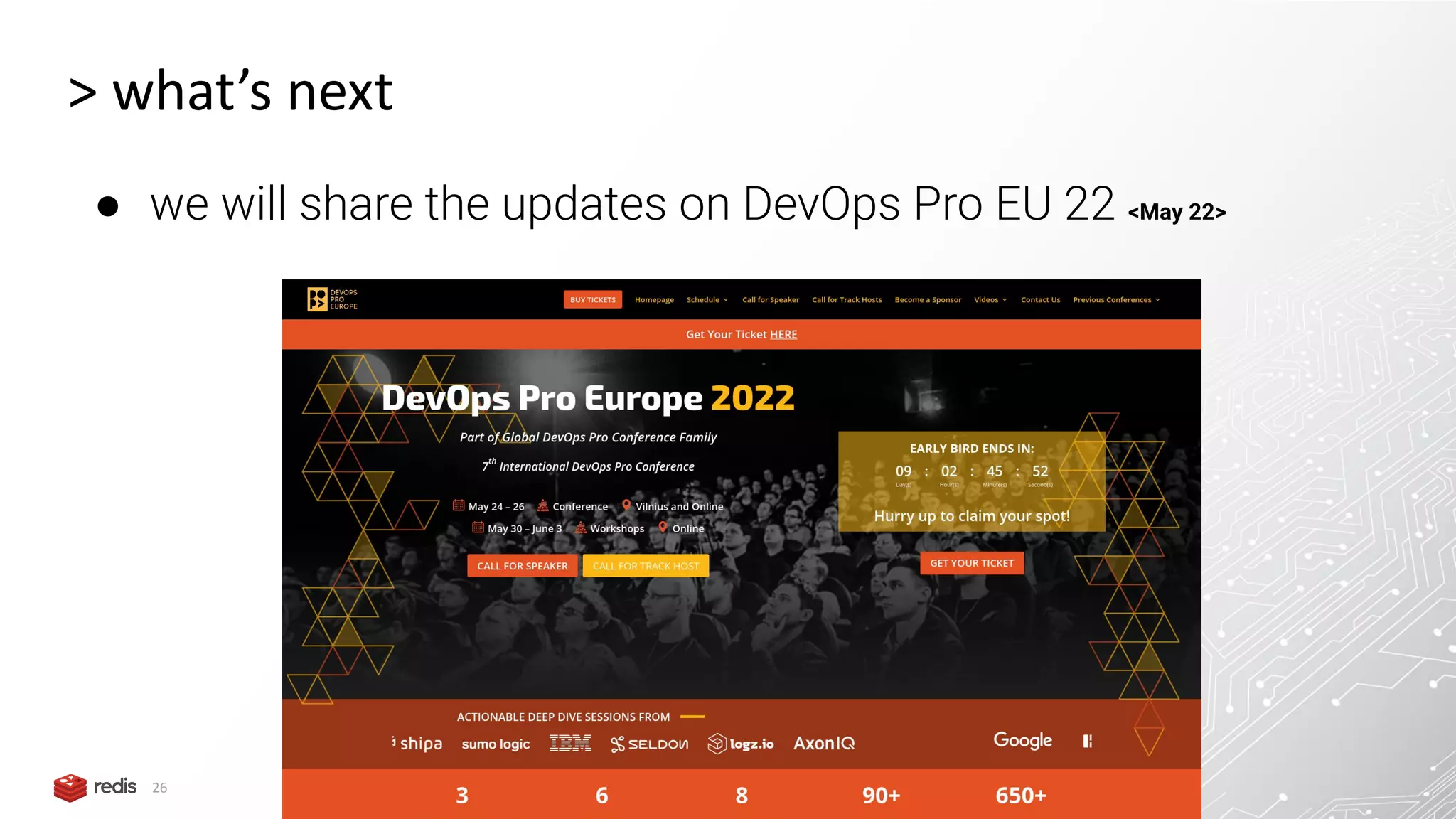 26 > what’s next ● we will share the updates on DevOps Pro EU 22 <May 22> 