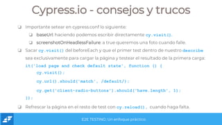 E2E test con Cypress | PPTX