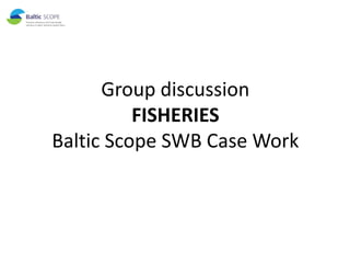 Group discussion
FISHERIES
Baltic Scope SWB Case Work
 