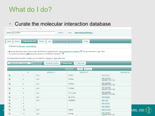 E2 life as_a_scientific_database_curator_(sandra_orchard) | PPT