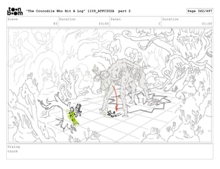 Scene
83
Duration
03:00
Panel
C
Duration
01:00
Dialog
thunk
"The Crocodile Who Bit A Log" 1109_ATFC302A part 2 Page 342/497
 