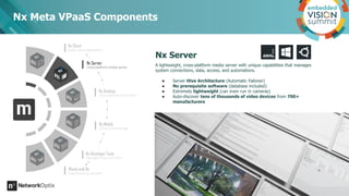 Nx Meta VPaaS Components
A lightweight, cross-platform media server with unique capabilities that manages
system connectio...