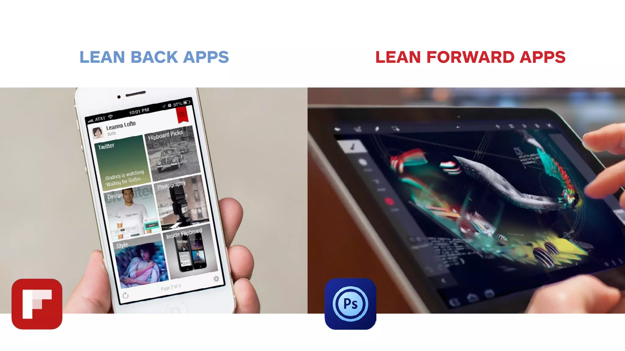 LEAN BACK APPS LEAN FORWARD APPS 
 