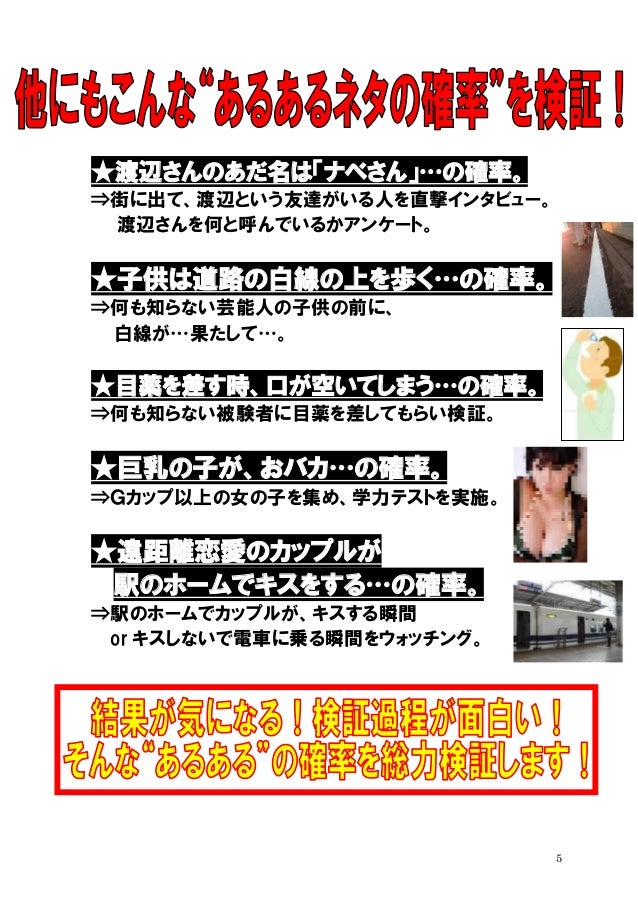 あるあるのカクリツ 企画書 ｈｐ