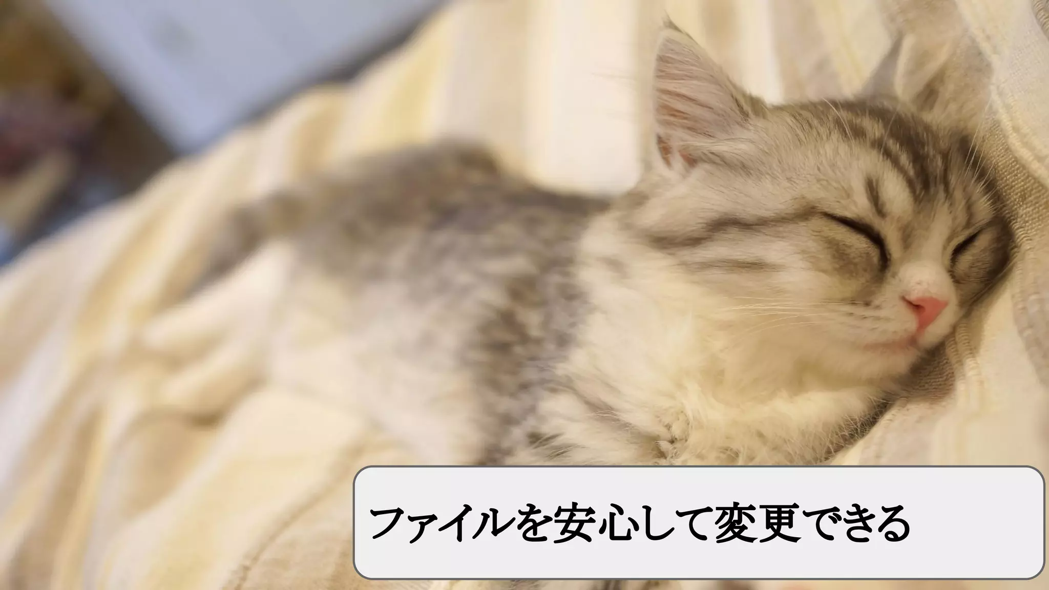 ファイルを安心して変更できる

 