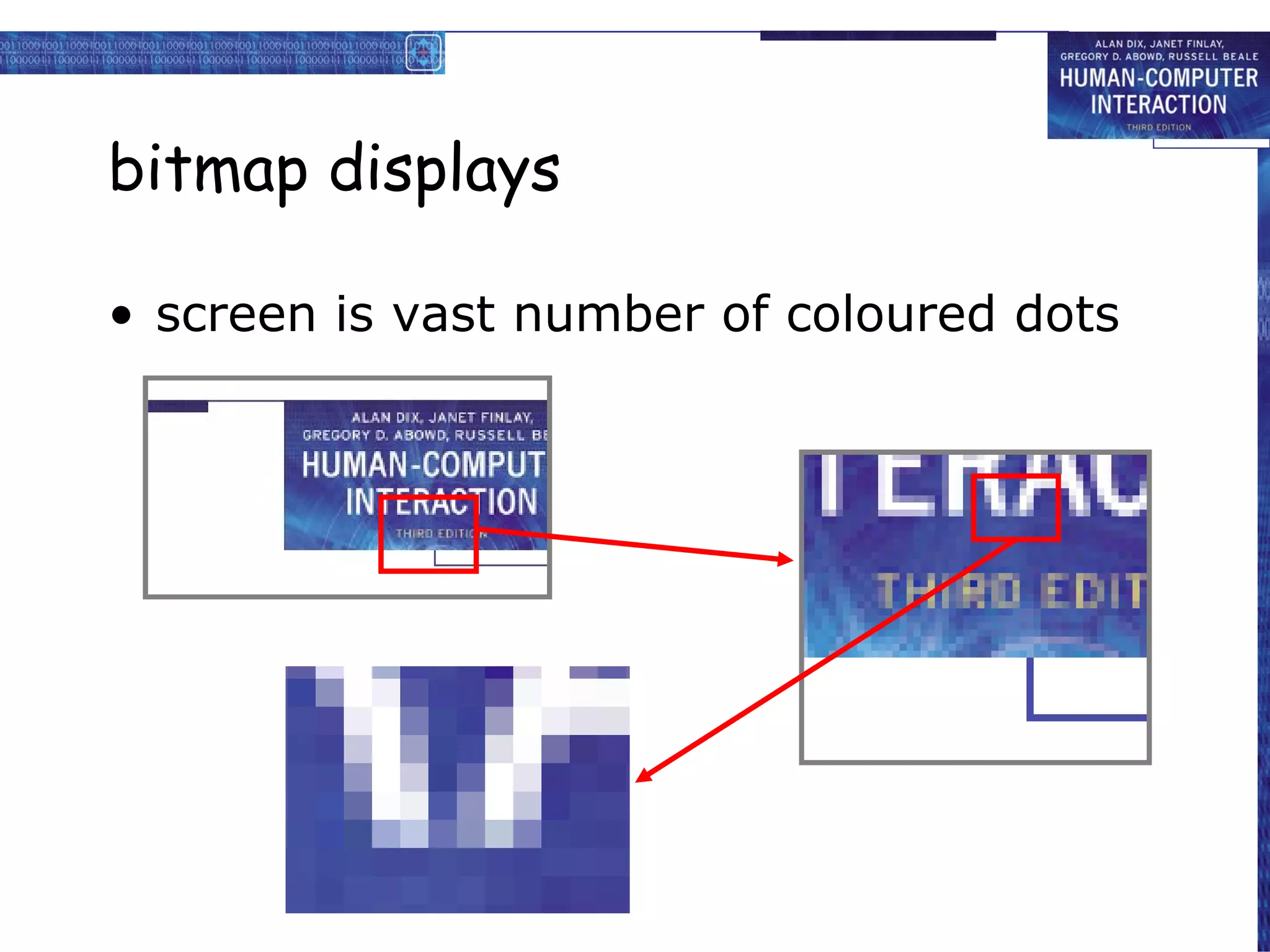 bitmap displays screen is vast number of coloured dots 