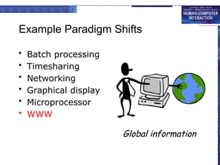 Example Paradigm Shifts
• Batch processing
• Timesharing
• Networking
• Graphical display
• Microprocessor
• WWW
Global information
 