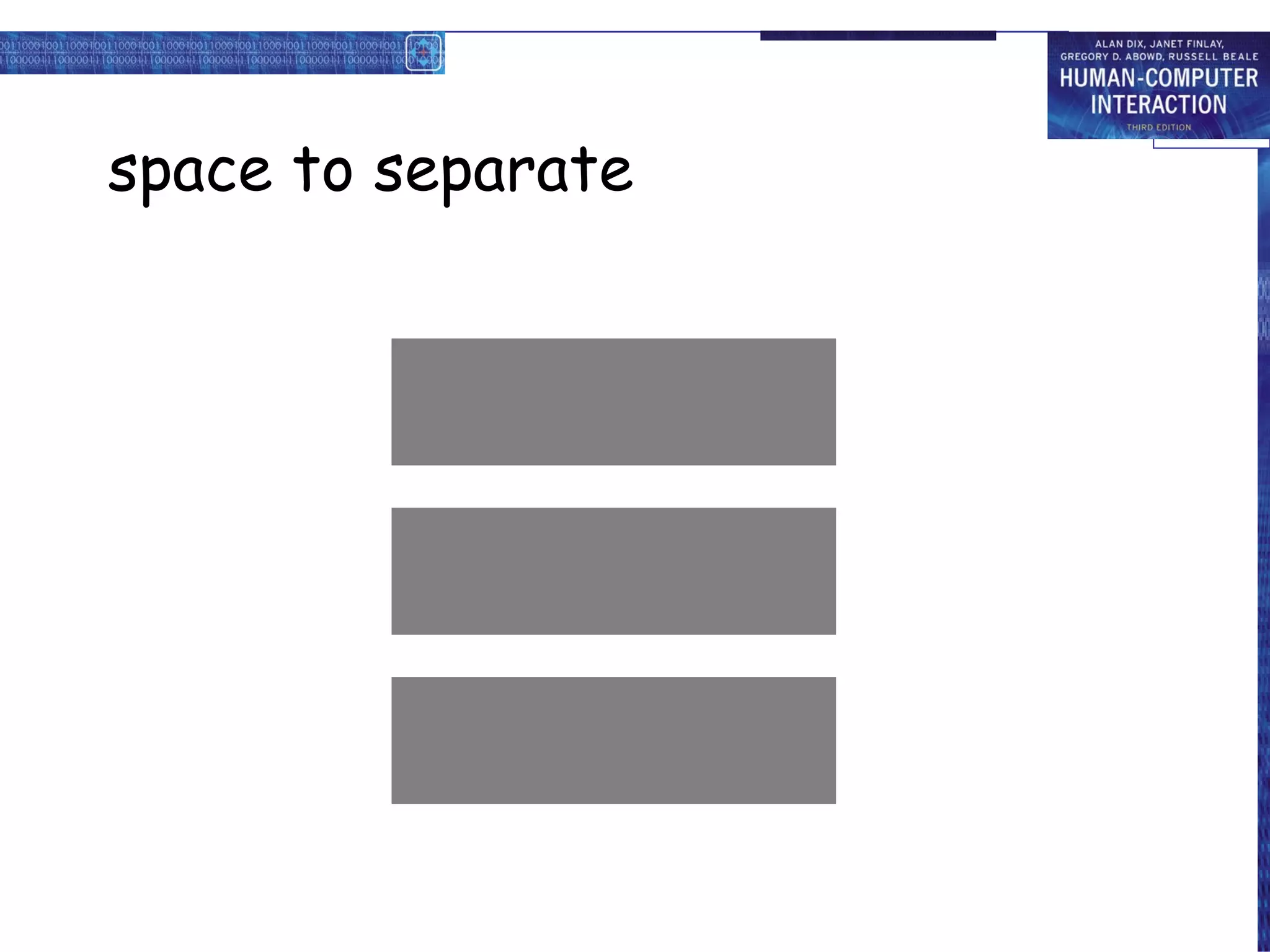 space to separate 