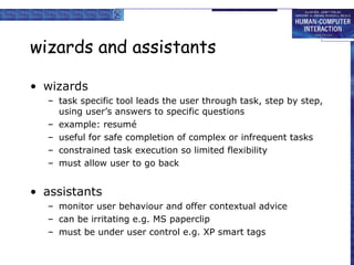 Wizard Assistant Computer HCI 3e - Ch 11: User support | PPT