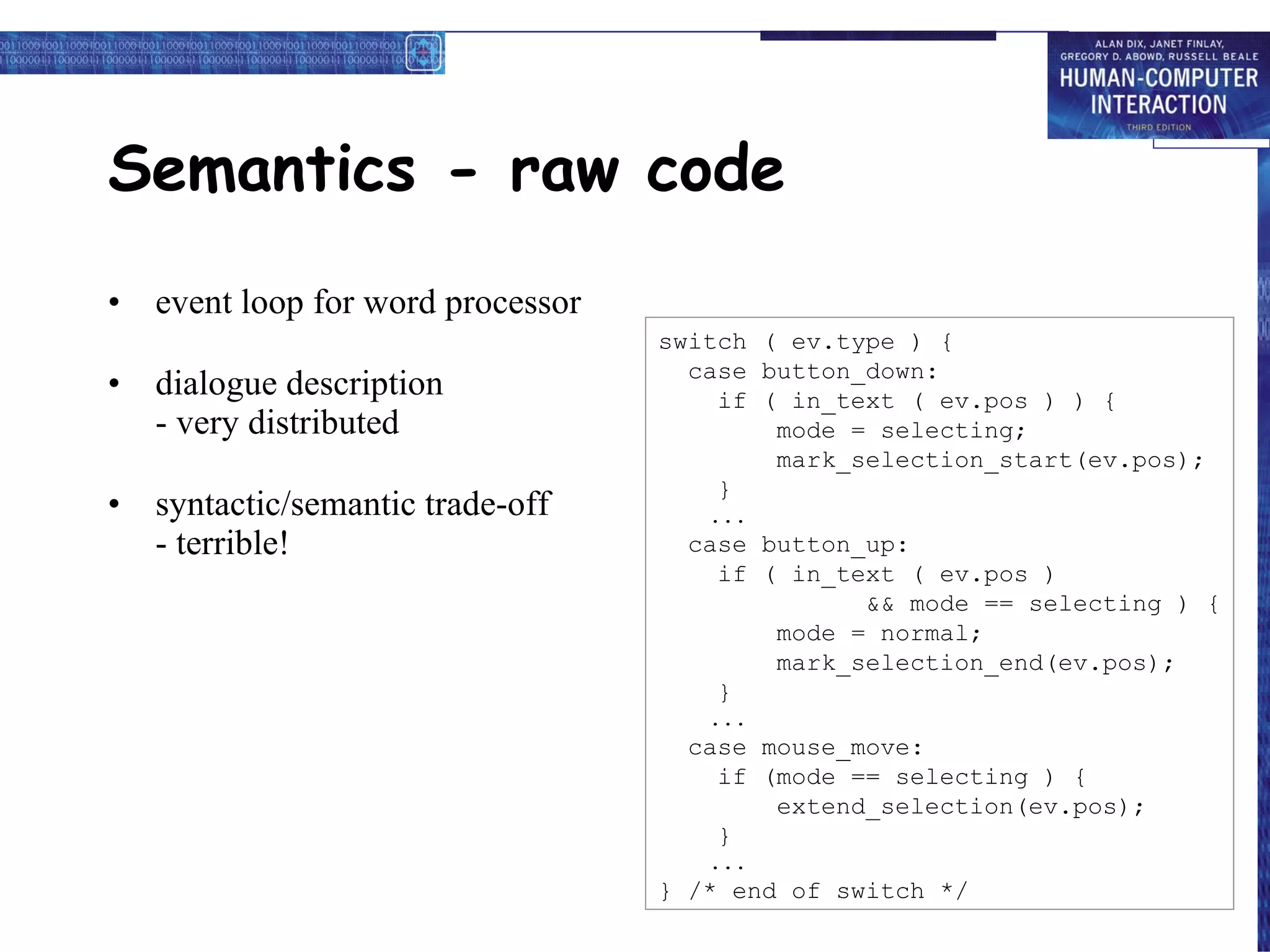 HCI 3e - Ch 16: Dialogue notations and design | PPT | Programming ...