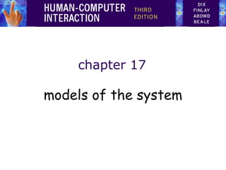 chapter 17 models of the system 