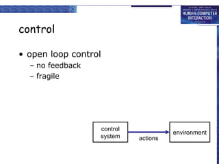 control open loop control no feedback fragile control system environment actions 
