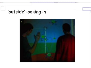 ‘outside’ looking in
 