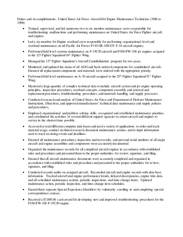 Duties and United States Air Force Aircraft Jet Engin…