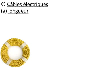  Câbles électriques
(a) longueur
 