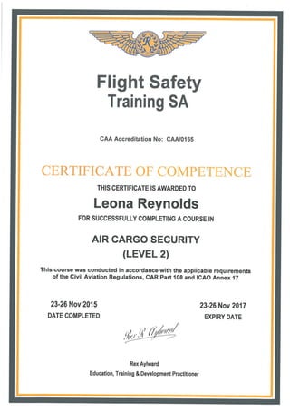 Air Cargo Security Level 2 Certificate