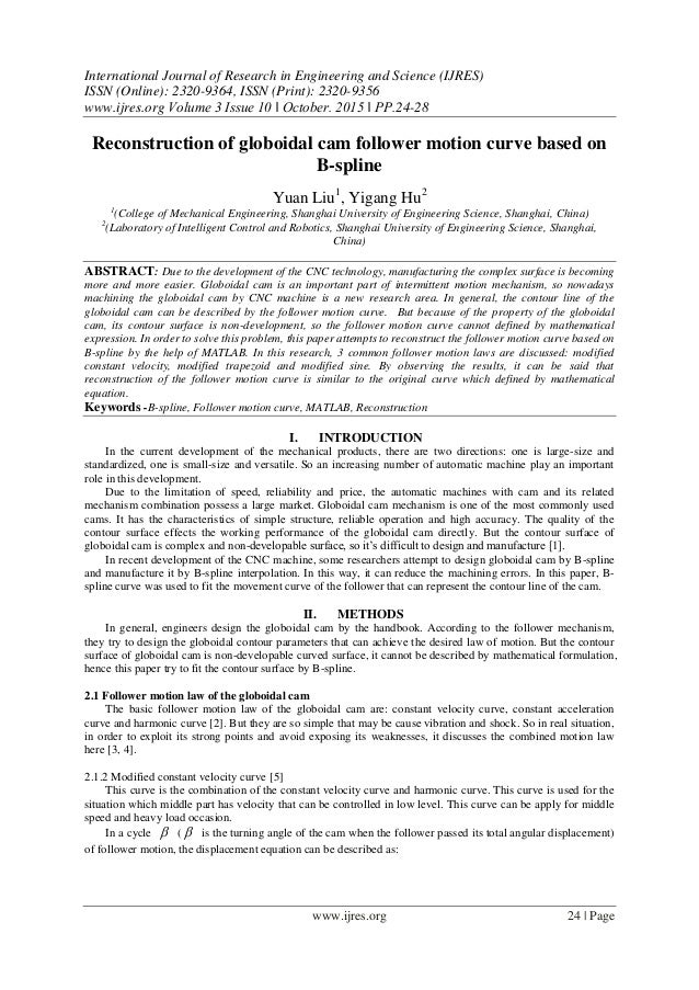 Reconstruction of globoidal cam follower motion curve based on B-spli… - 웹