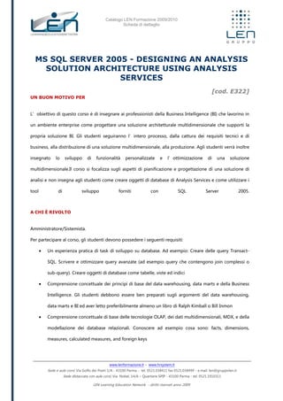 Ms sql server 2005 - designing an analysis solution architecture using ...