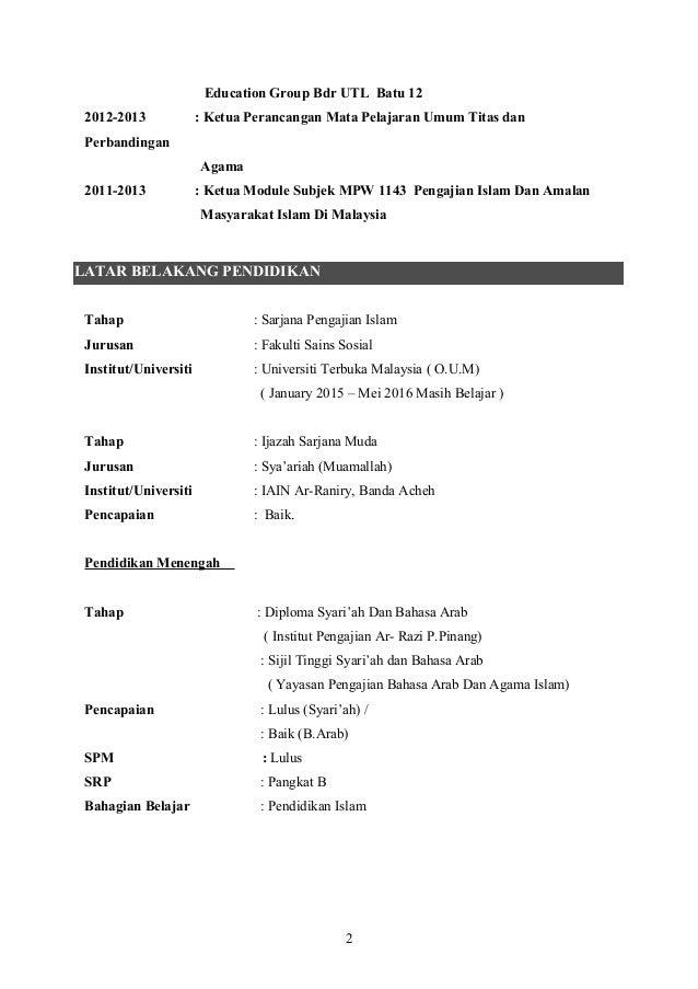 Contoh Resume