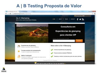 A | B Testing Proposta de Valor
 