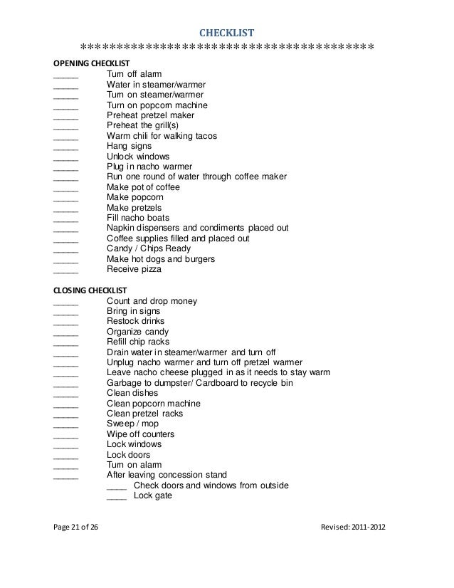 Concession Stand Manual (Original)