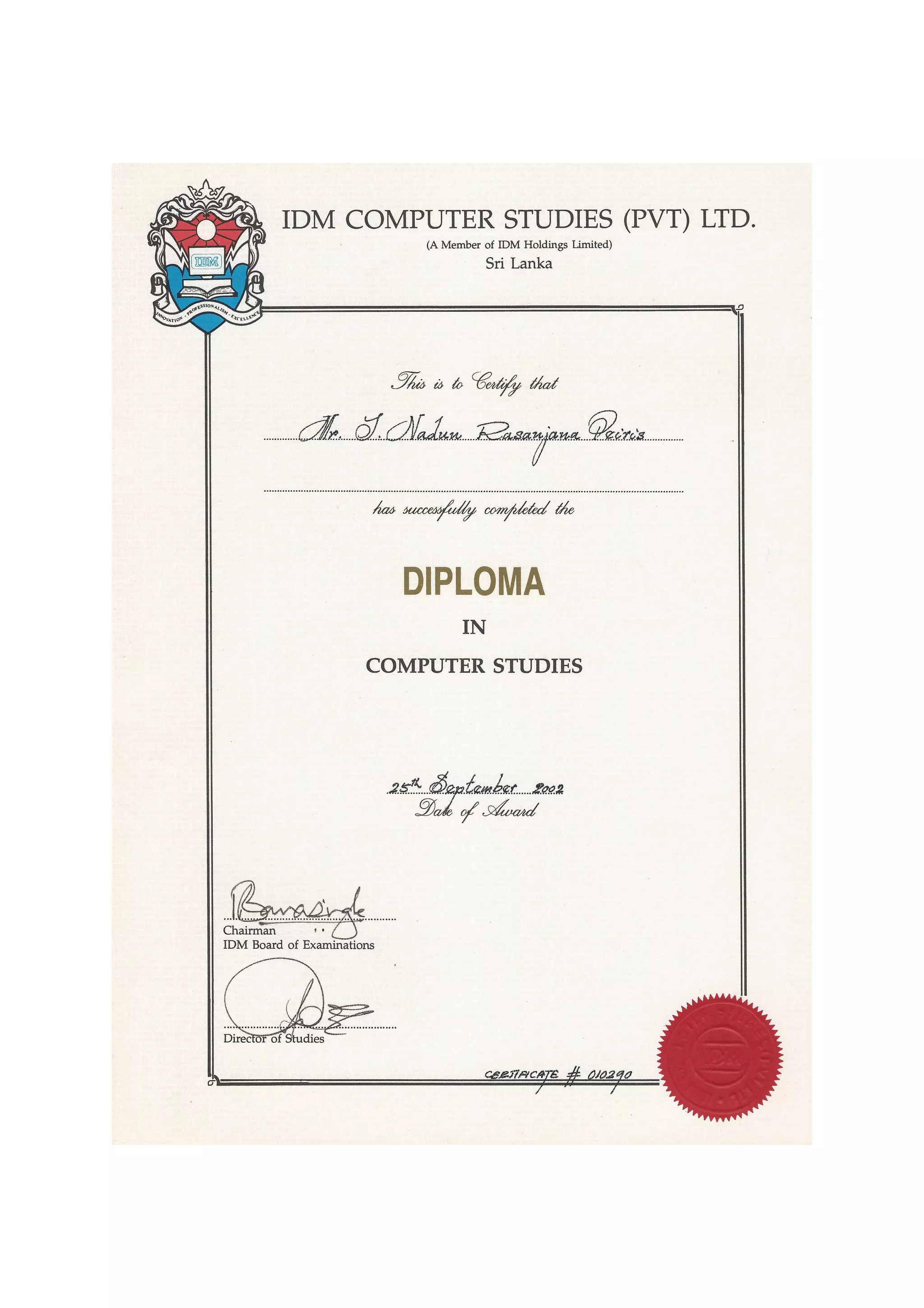 Diploma In computer Studies